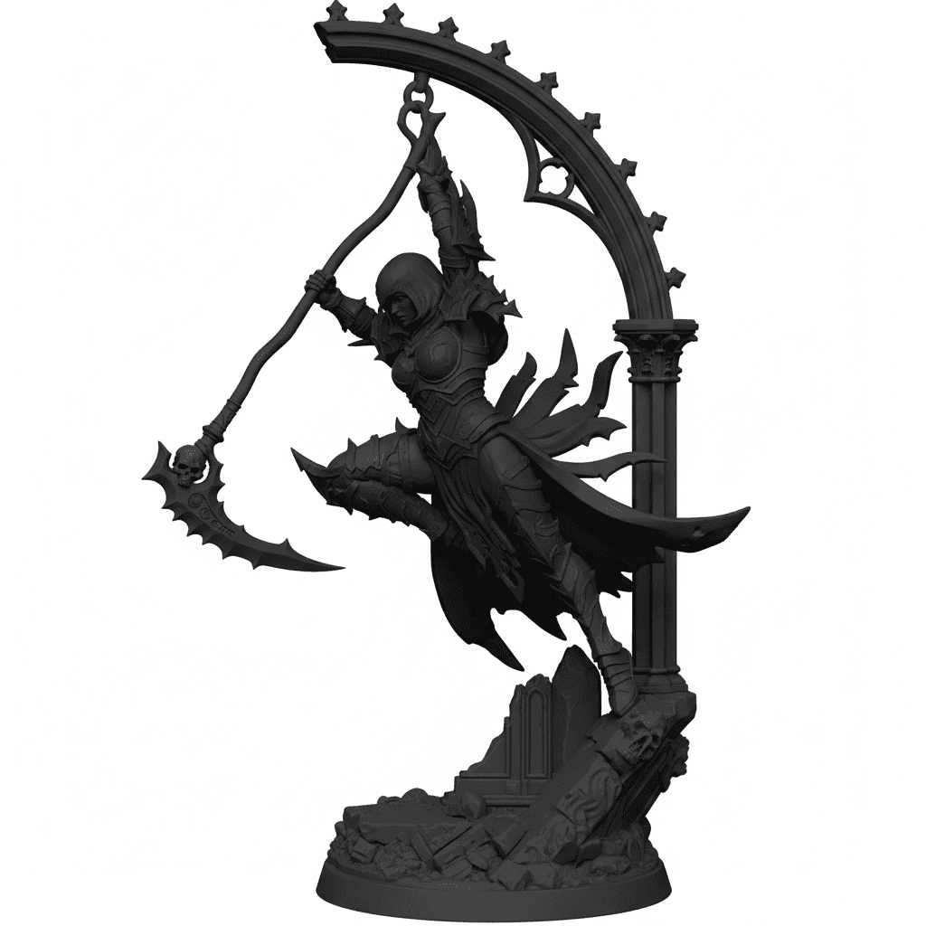 Female Assassin Gothic Arch Premium STL Download 3d model