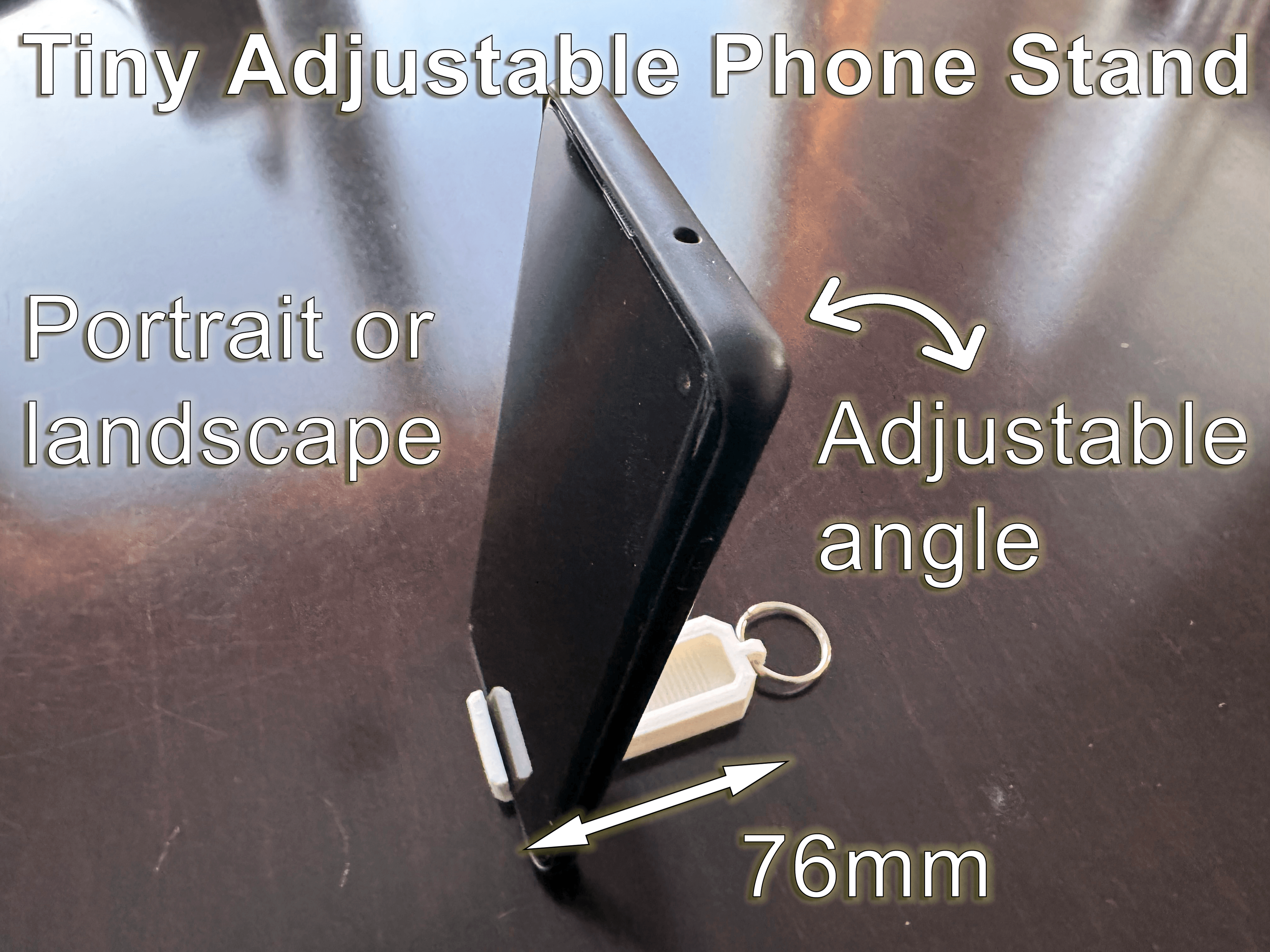 Tiny Adjustable Phone Stand 3d model