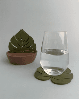 Monstera Leaf Coaster Set 3d model