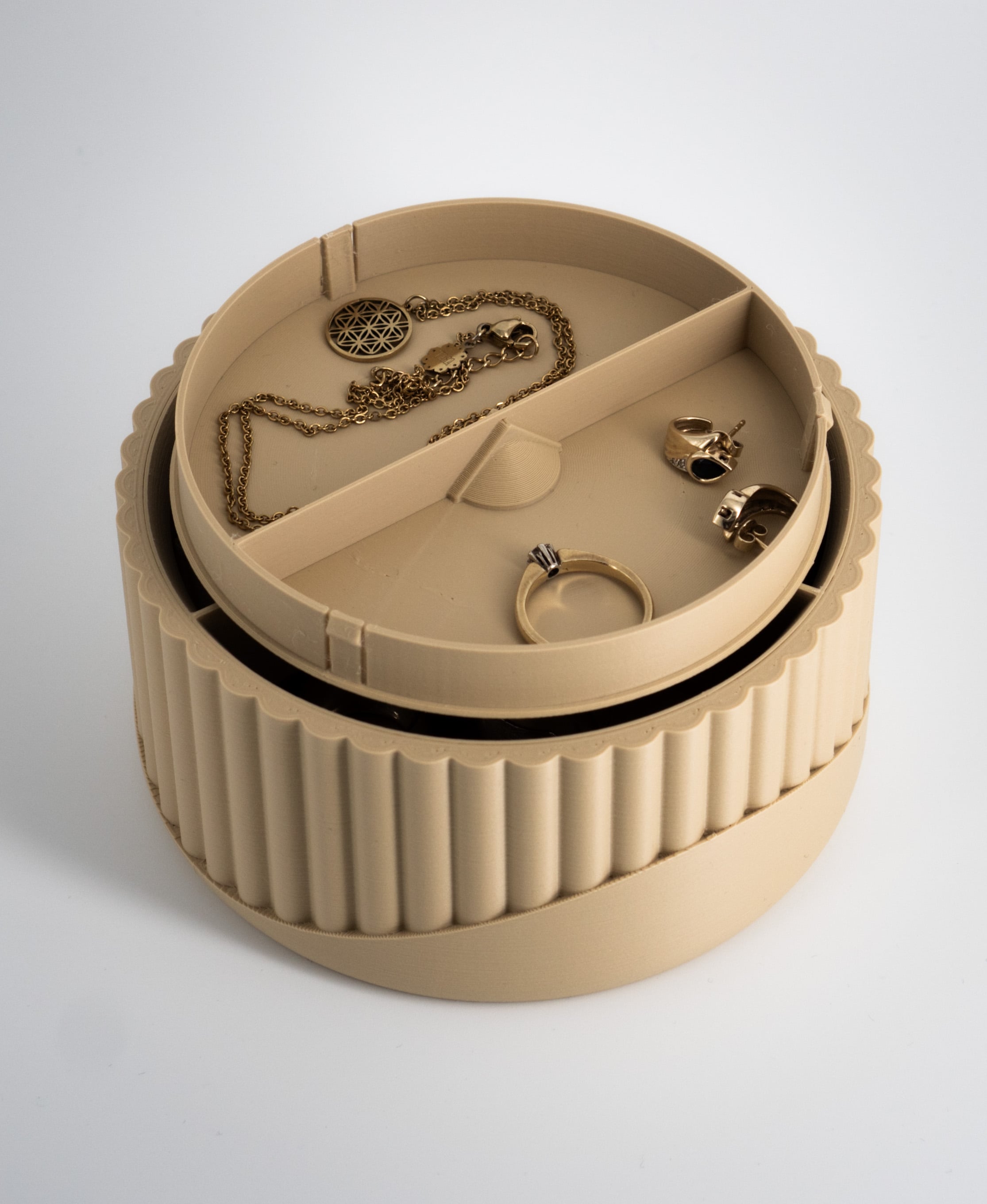 Dual Secret Jewelry Box 3D Print File | Storage Box Model "Aurelia" | Two Hidden Containers 3d model