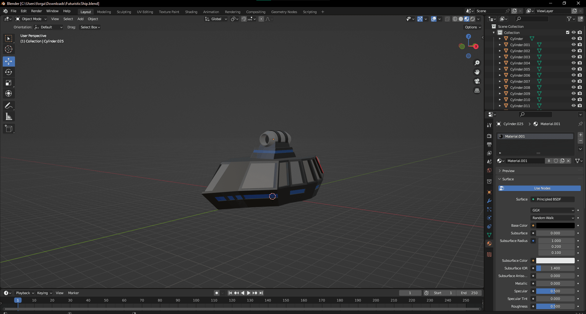 FuturisticShip.blend 3d model