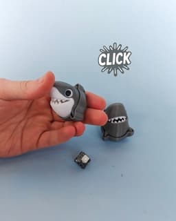 Shark Fidget Clicker Keychain 3d model