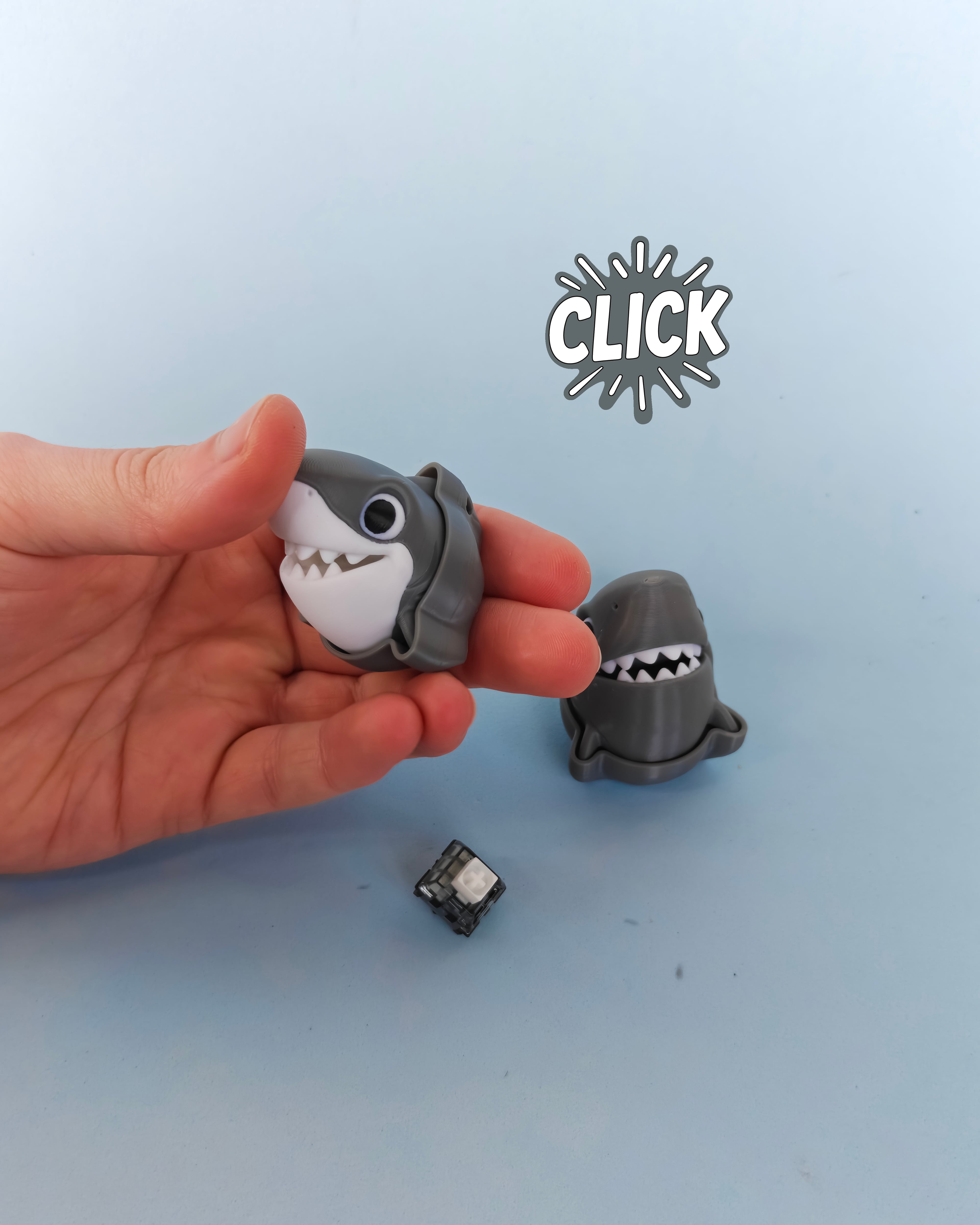 Shark Fidget Clicker Keychain 3d model
