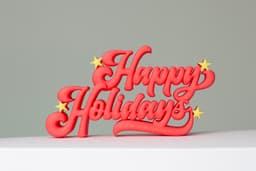 FREE Happy Holidays Standing decoration 3d model