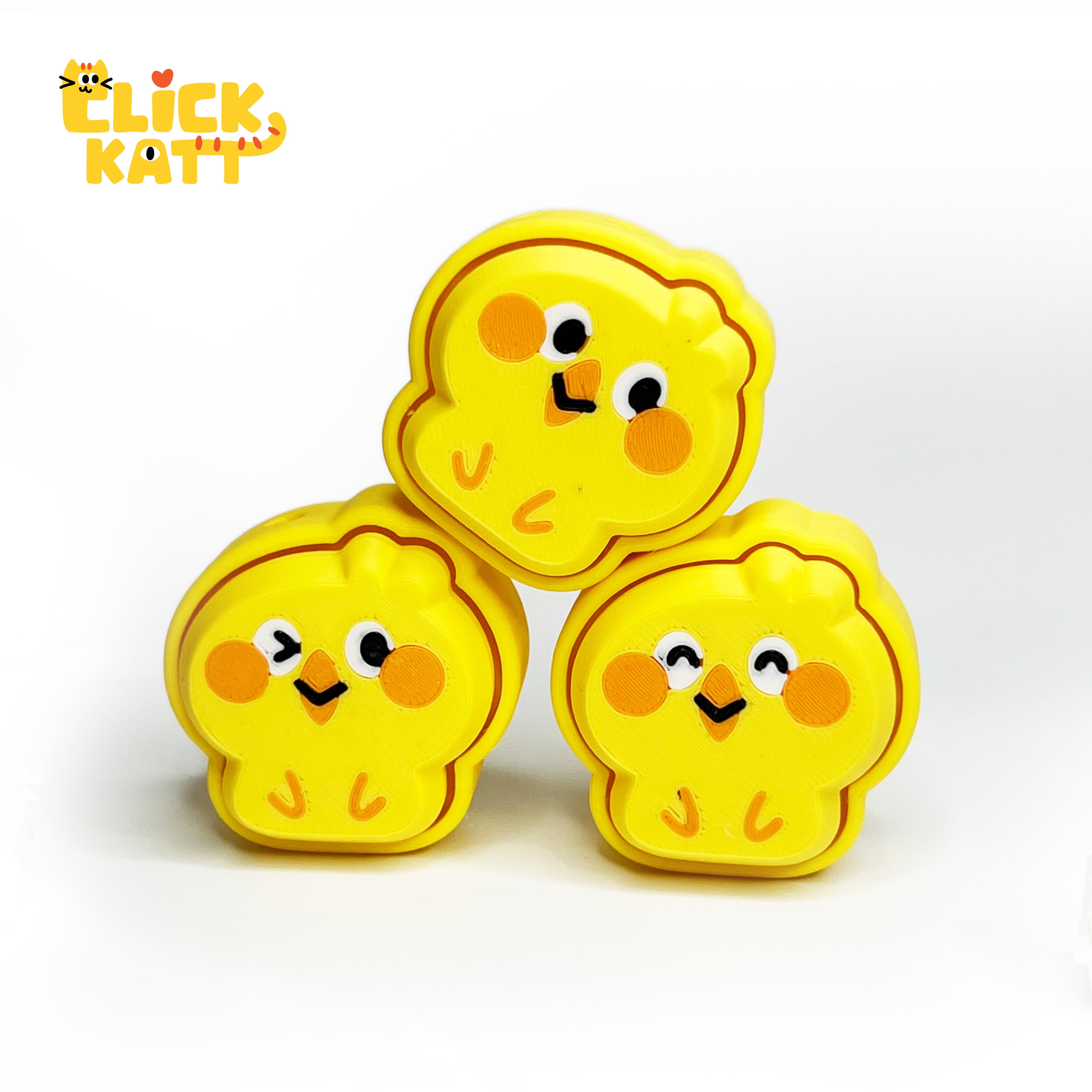 Chick - Clicker Fidget Toy Keychain 3d model