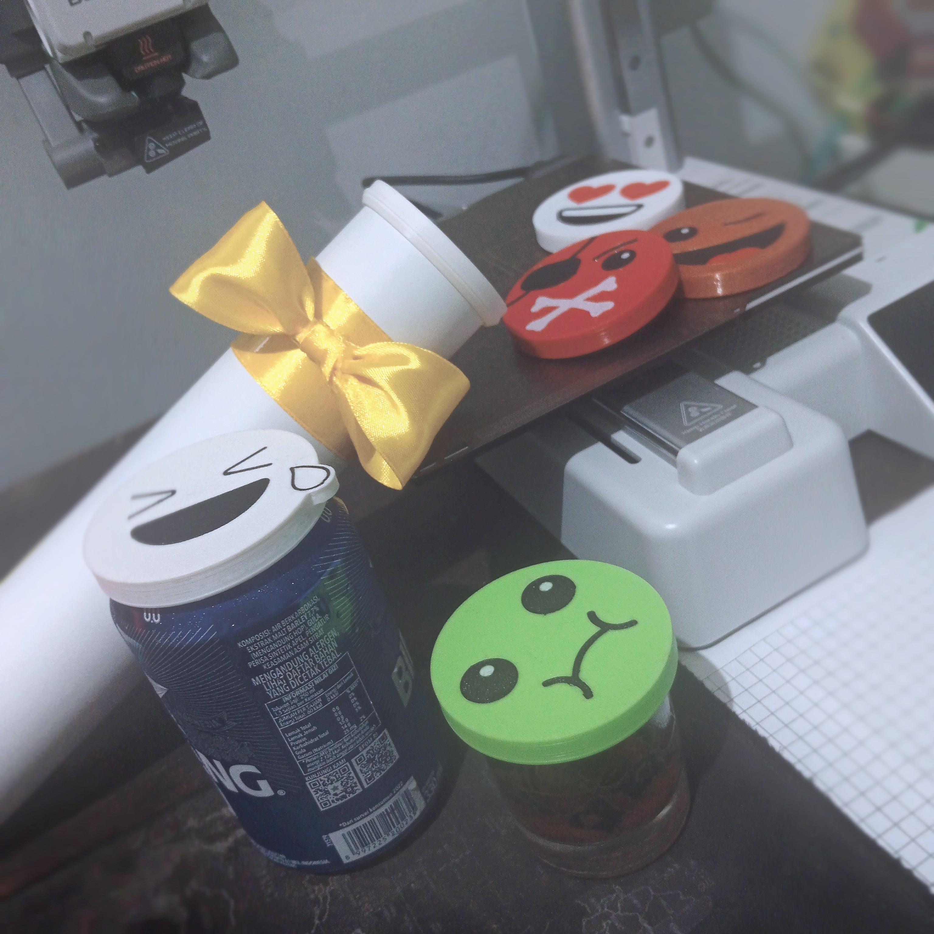 Emoticons Soda Can Cover Cap Bundles 3d model