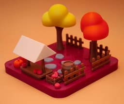 Hedgehog Apple Market 3d model