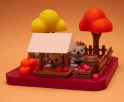 Hedgehog Apple Market 3d model