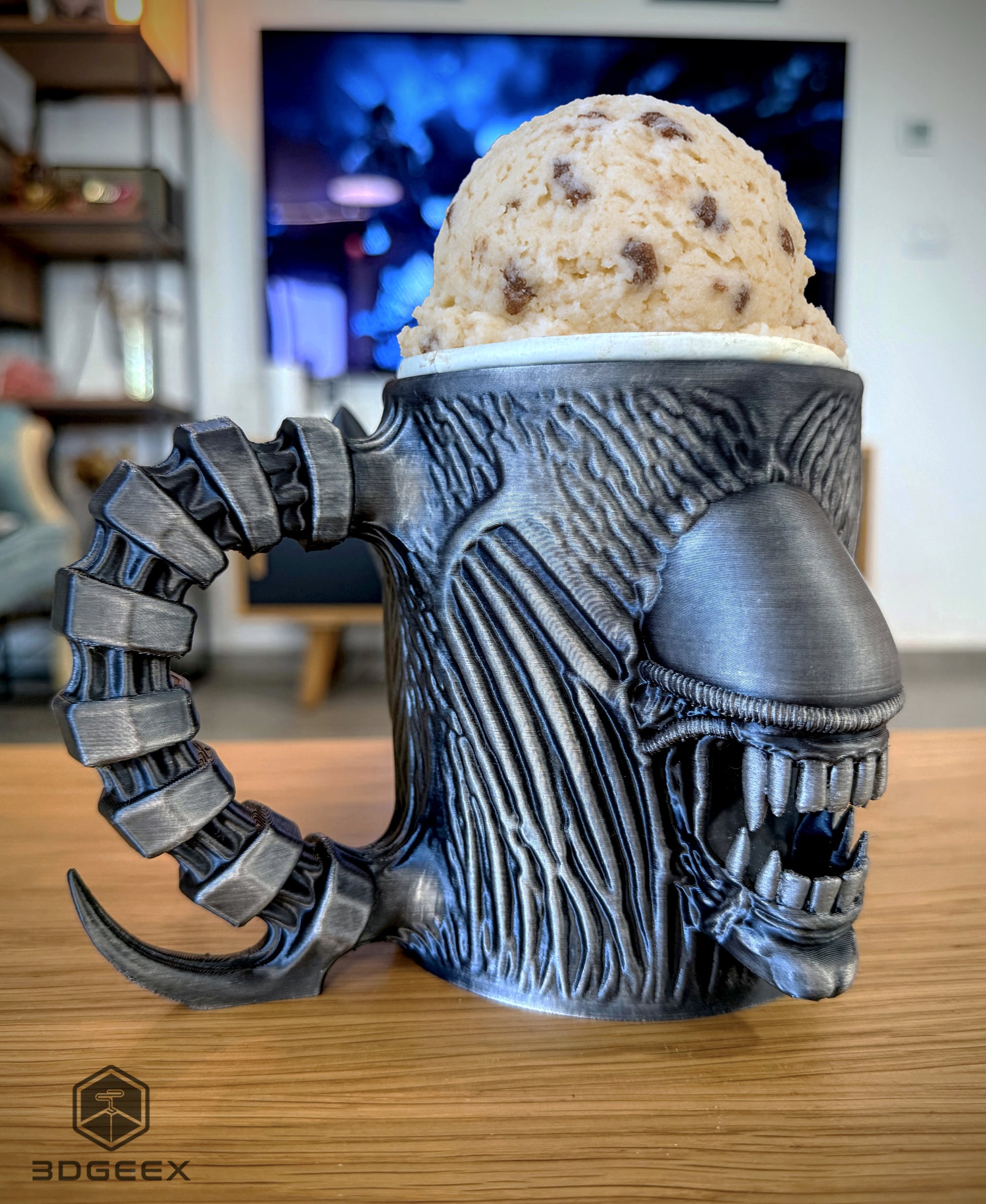 Xenomorph Ice Cream Pint Holder 3d model