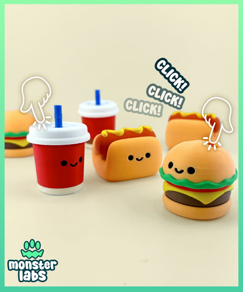 Junk Food Fidget Clicker Keychain Bundle 3d model