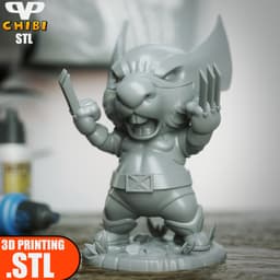 Capybara Wolverine Chibi STL for 3D Printing ChibiSTL 3DXM 3d model