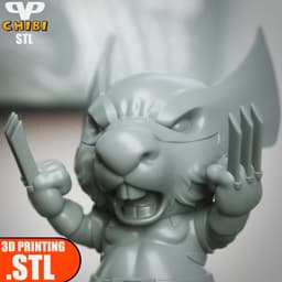 Capybara Wolverine Chibi STL for 3D Printing ChibiSTL 3DXM 3d model