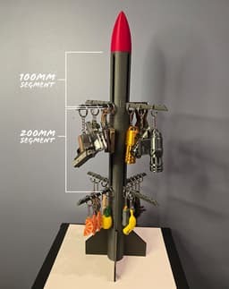 Keychain Display Stand — Missile 3d model