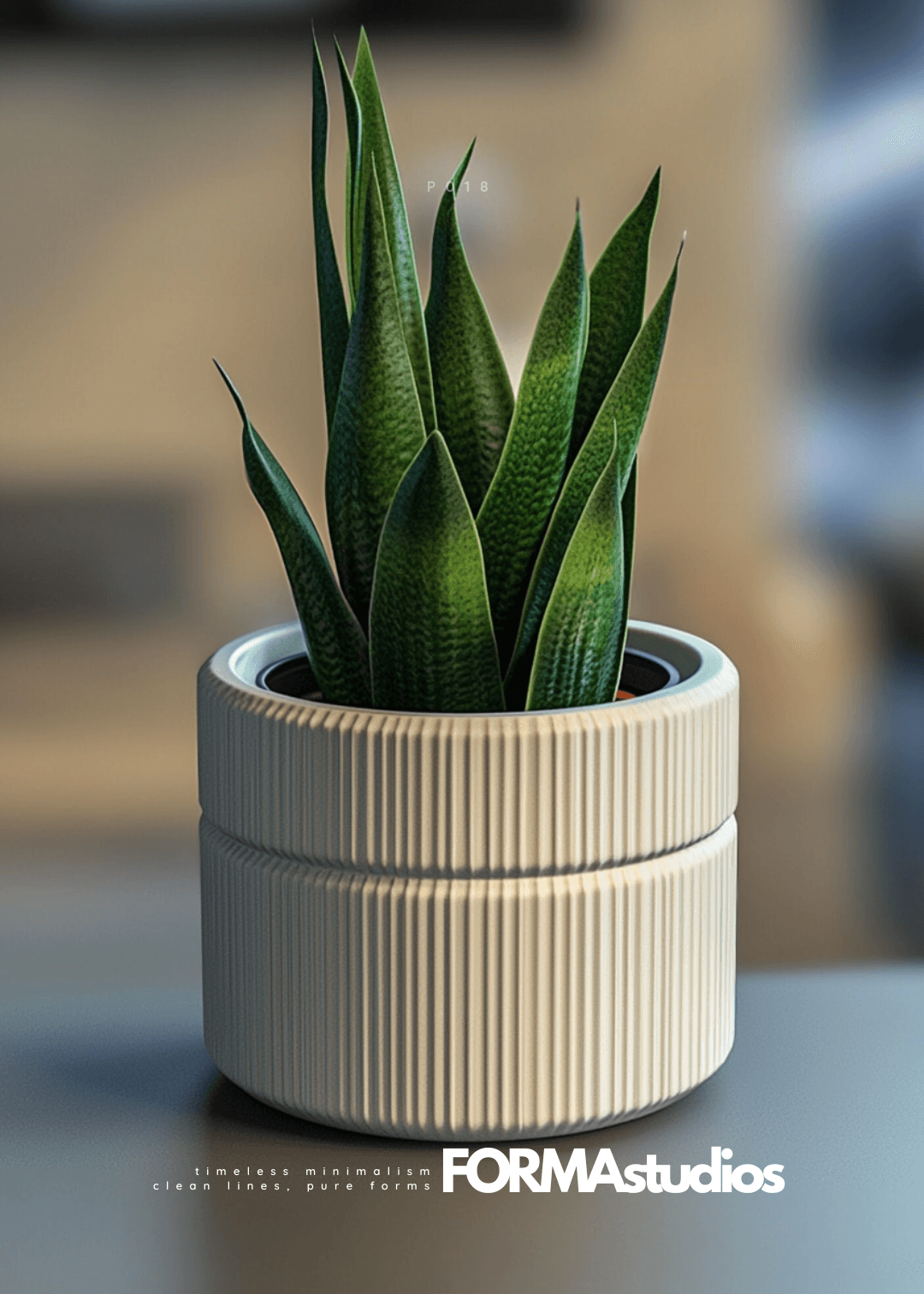Planter with drip tray large format - FORMAstudios P018 3d model
