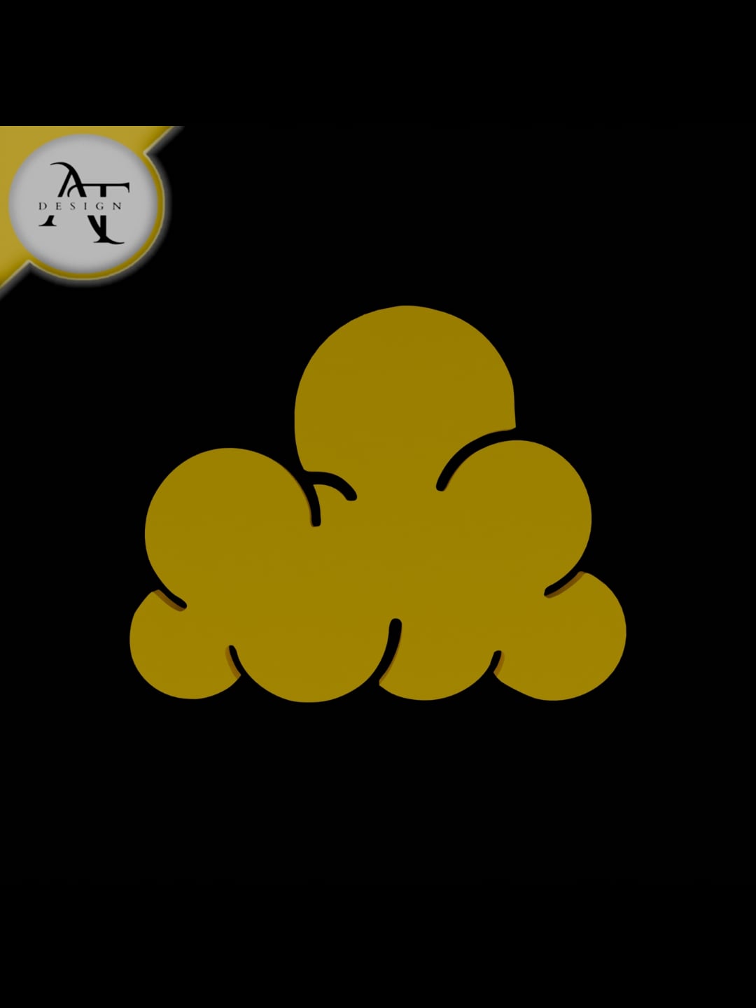 Simple Cloud Symbol - 2D Art 3d model