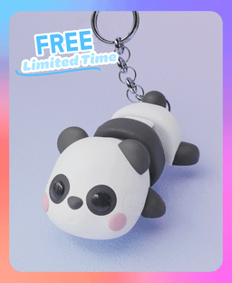 Flexi Panda Keychain (Single Color) 3d model