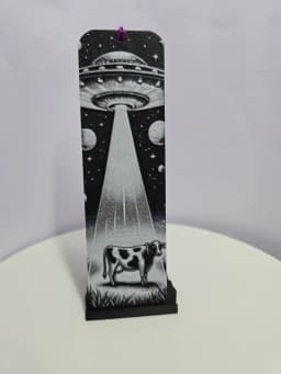 Cow Abduction" 3D Printed Bookmark β Multi-Color Layered Design 3d model