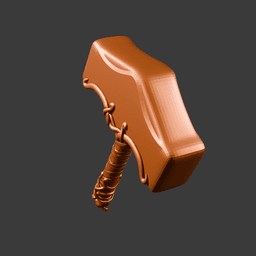 Mjolnir Legendary Thunder Hammer STL v2 3d model