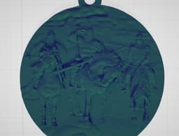 Medallion with 3 heroes of antiquity 3d model