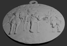 Medallion with 3 heroes of antiquity 3d model