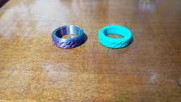 Fidgets Rings Japanese waves & Smile! 3d model
