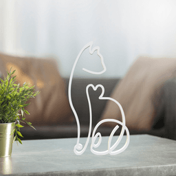 Cat Line Art, Modern, Minimalist 3d model