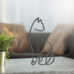 Cat Line Art, Modern, Minimalist 3d model