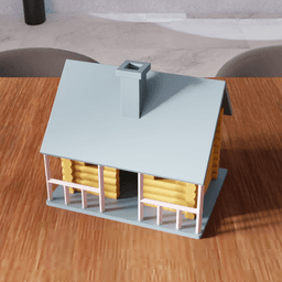 Log Cabin House - Rustic Wooden Cottage 3d model