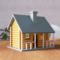 Log Cabin House - Rustic Wooden Cottage 3d model