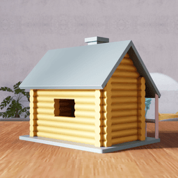 Log Cabin House - Rustic Wooden Cottage 3d model