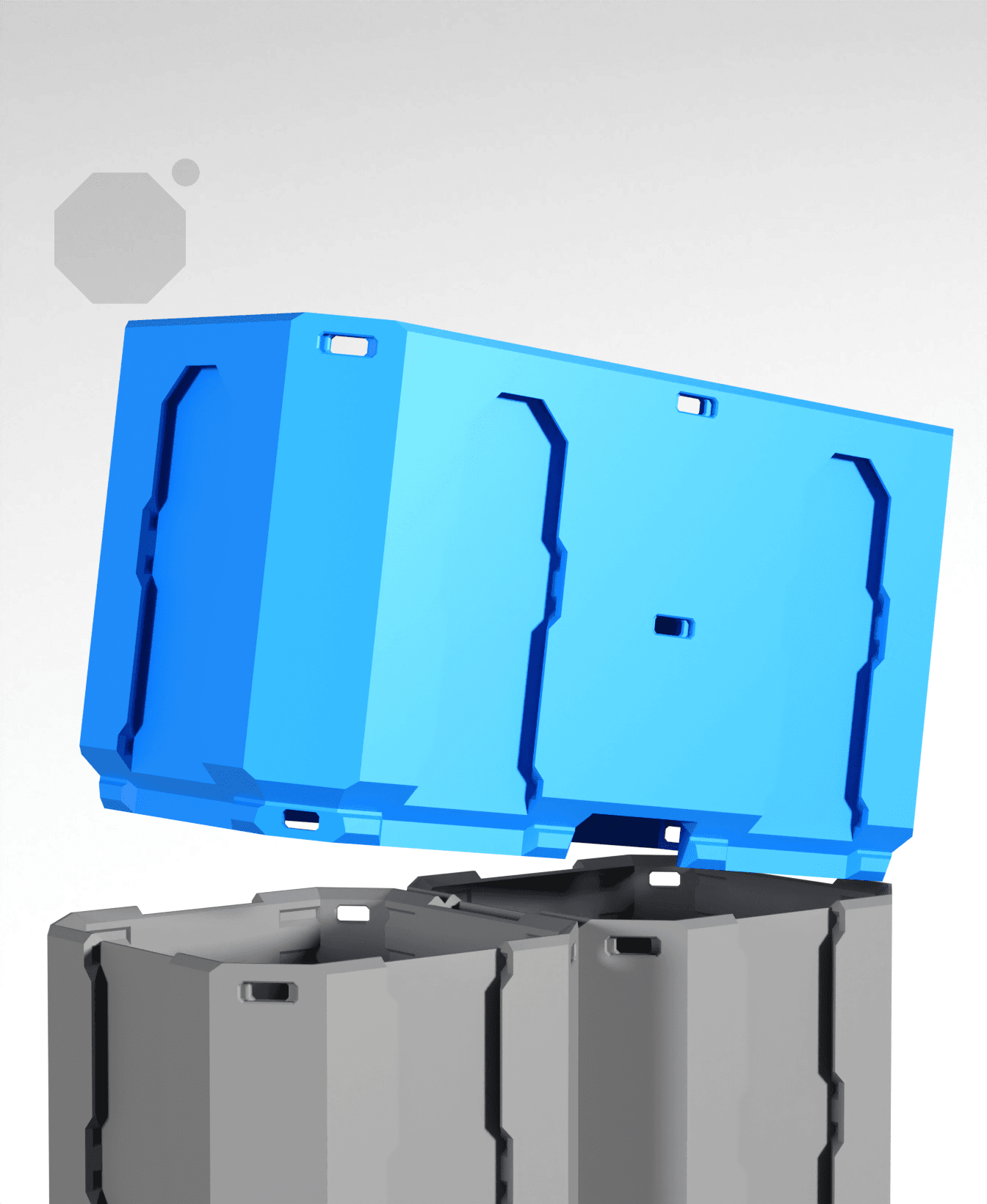 4x4x1.5 - Simple Walls - Universal Click-In Multibin Shell Extension 3d model