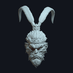 Monkey King v2 Action Figure Head 3d model
