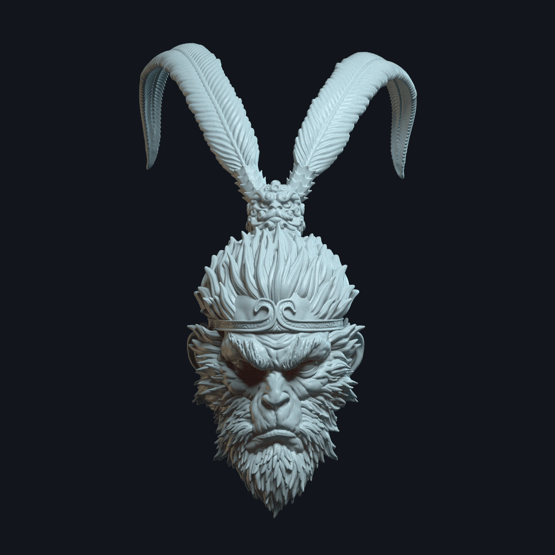 Monkey King v2 Action Figure Head 3d model