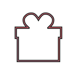Present with Heart Cookie Cutter STL File - 4 inches 3d model