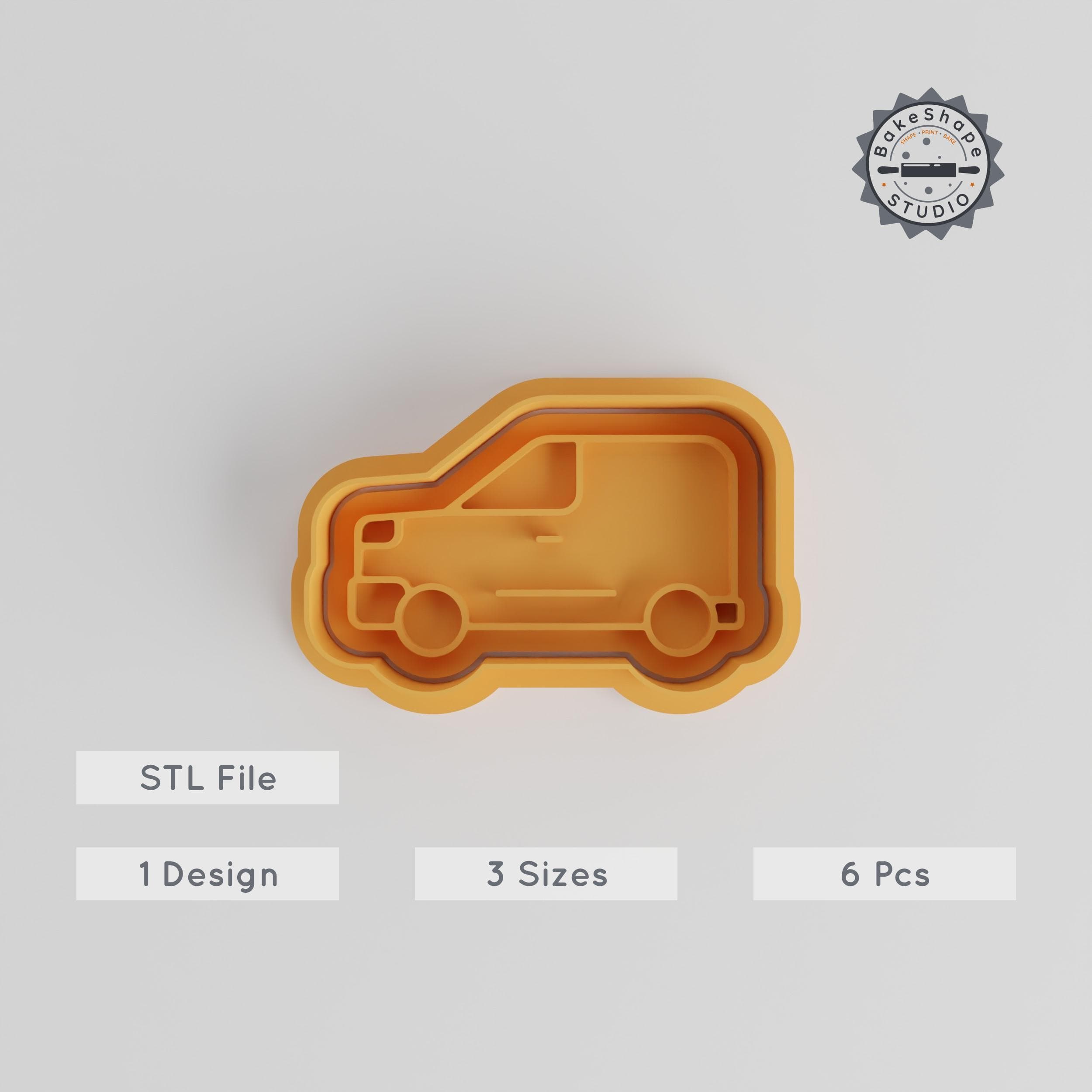 Small Van Shape Cutter & Stamp Set, Cookie & Fondant Decor, S/M/L Sizes, 6-Piece Bundle PRODUCT_3266 3d model