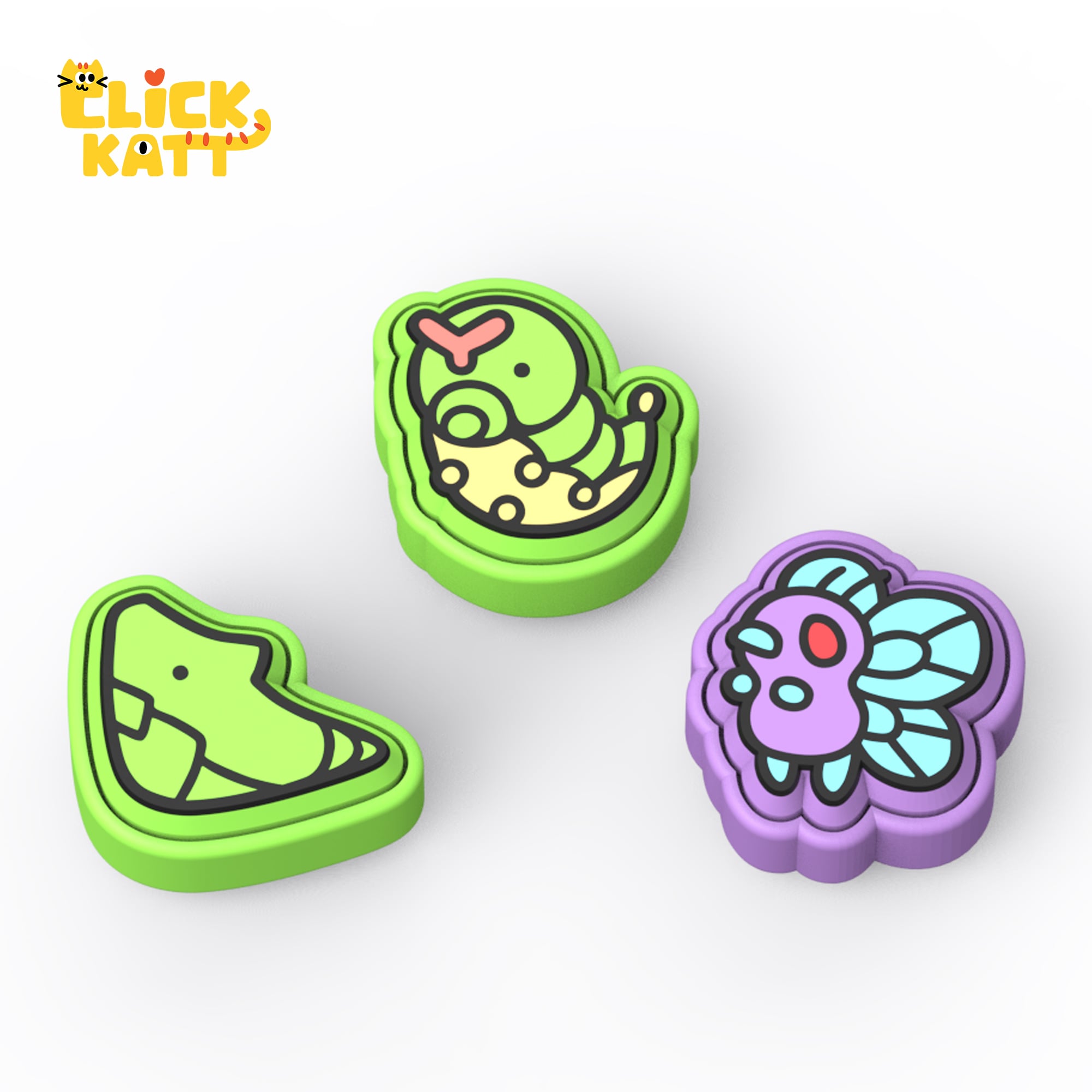 Monster 010-012 - Clicker Fidget Toy Keychain 3d model