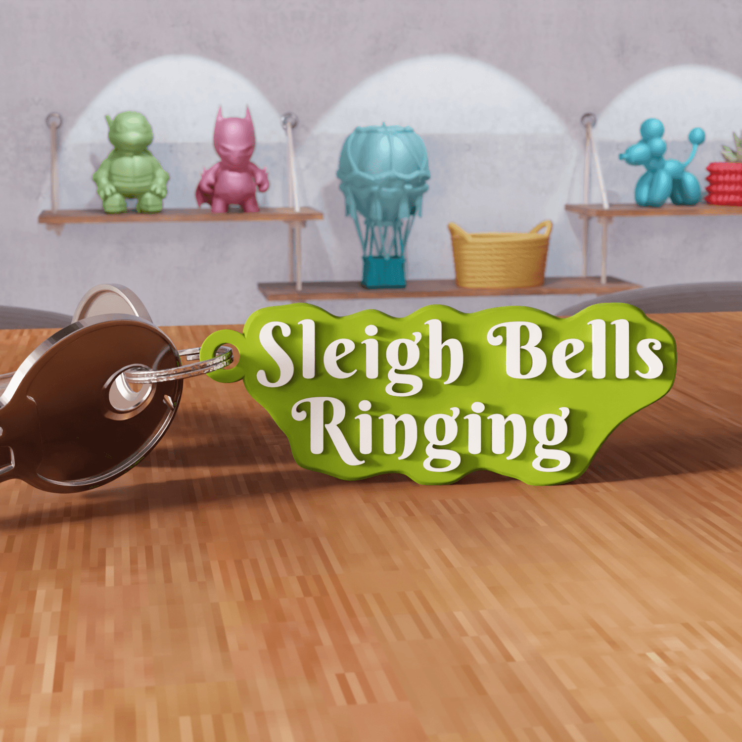 Sleigh Bells Ringing Christmas Keychain 3d model