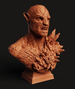 Ice Demon Bust STL | Fantasy Villain 3D Print | Decor 3d model