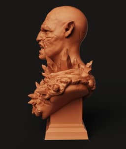 Ice Demon Bust STL | Fantasy Villain 3D Print | Decor 3d model
