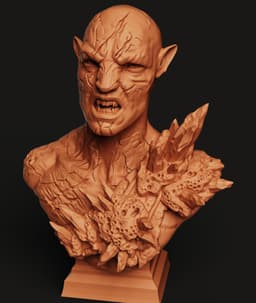 Ice Demon Bust STL | Fantasy Villain 3D Print | Decor 3d model
