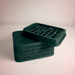 Soap Case + Dish Ornamental Grid 3d model
