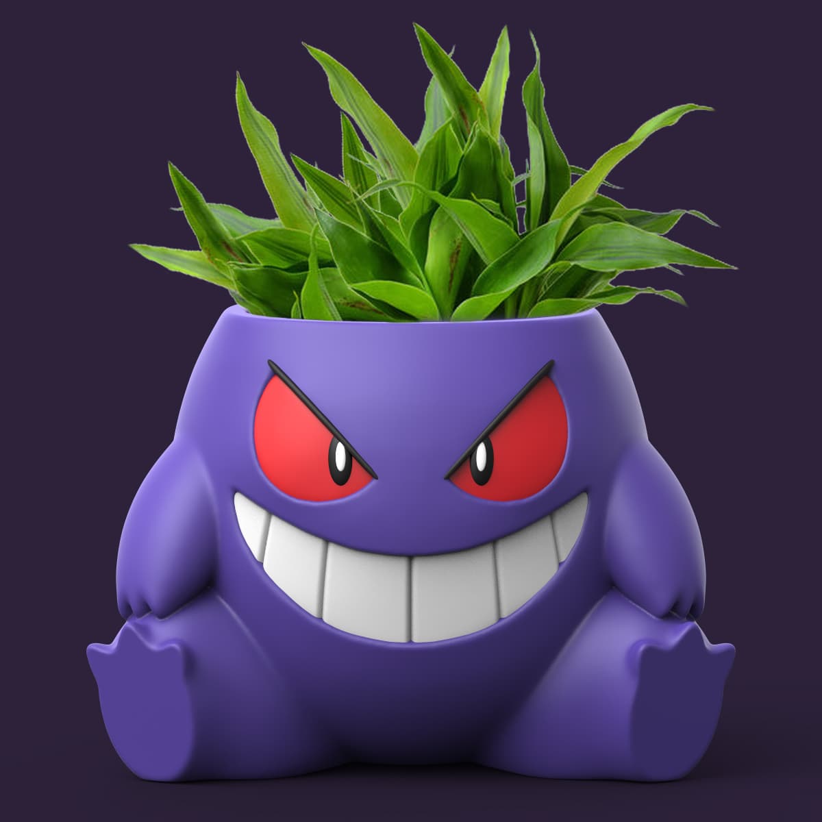 Gengar Planter (Easy Print No Supports) 3d model