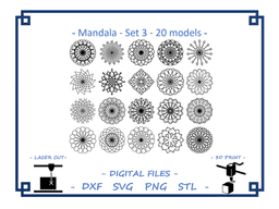 Mandala - Set 3 - 20 models 3d model