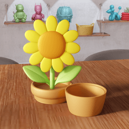 Modular Sunflower Decorative Storage Box 3d model