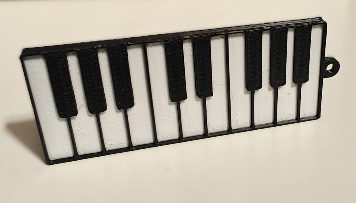 Piano Key Keychain 3d model