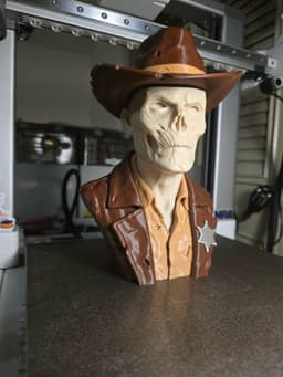 Colors were tweaked in Bambu Slicer. Silk silver was used for the star, and the hat band was colored the same as the shirt. 3d model