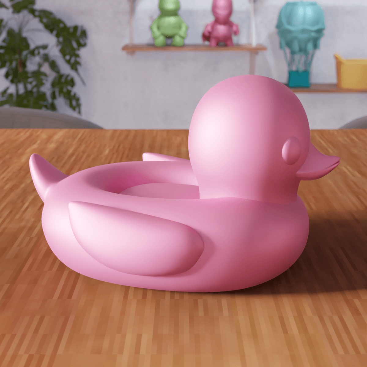 Cute Stylized Duck Figurine 3d model