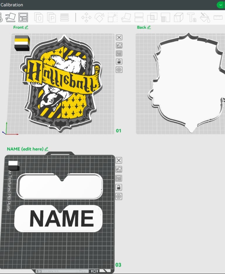 Hufflepuff Crest Sign – LED Strip Compatible 3d model