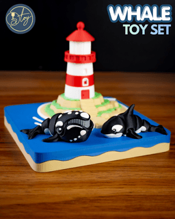 Lighthouse & Whale Collection 3d model