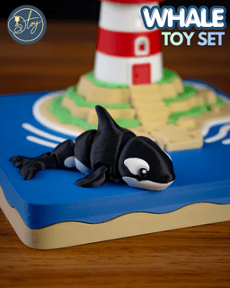 Lighthouse & Whale Collection 3d model